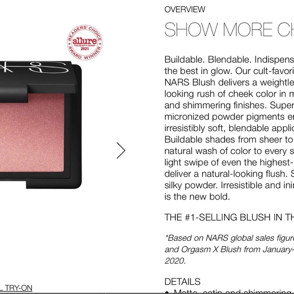 Nars Orgasm Blush - Mini NWT - Picture 4 of 6